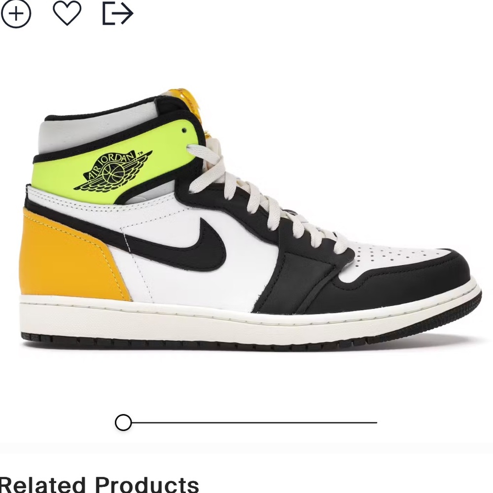 SOLD Jordan 1 Retro High Top Sneaker Lime Yellow Black White